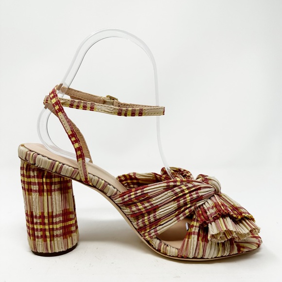 Loeffler Randall Camellia Bow Heel In Cranberry Plaid US 8 - Picture 9 of 15